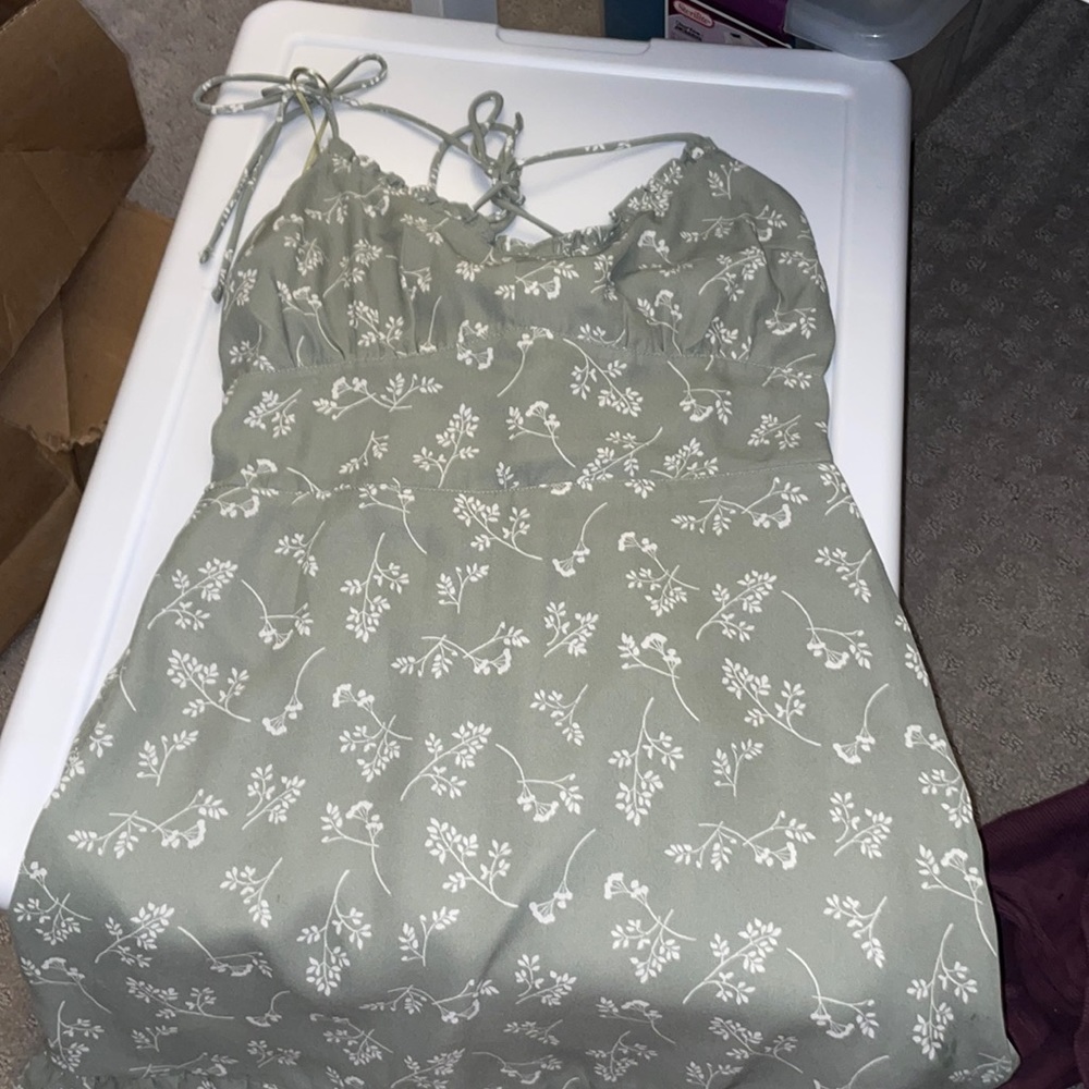 Abercrombie Mini Sun Dress Green